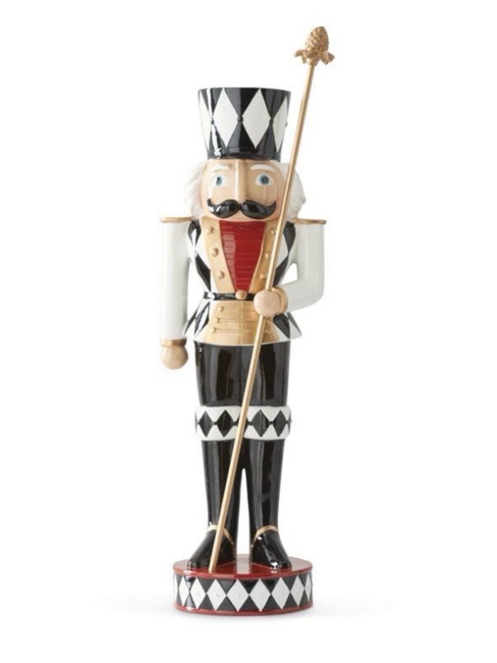 20 INCH RED & WHITE SOLDIER NUTCRACKER W/STAFF